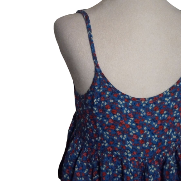 Patrons of Peace Ditsy Floral All Over Print  RWB Crop Tank Top Size Small - Picture 5 of 8